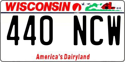 WI license plate 440NCW