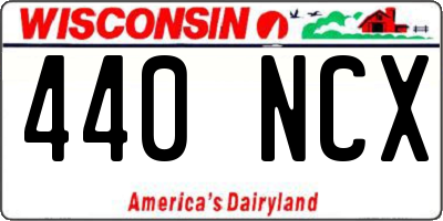 WI license plate 440NCX