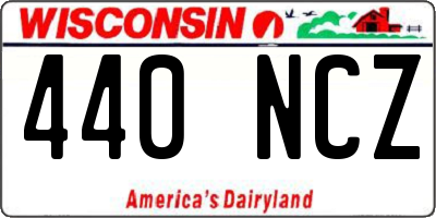 WI license plate 440NCZ