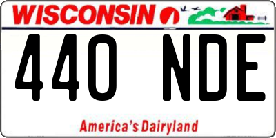 WI license plate 440NDE