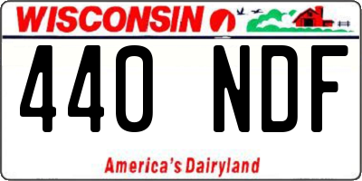 WI license plate 440NDF
