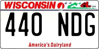 WI license plate 440NDG