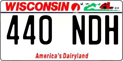 WI license plate 440NDH
