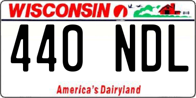 WI license plate 440NDL