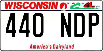 WI license plate 440NDP