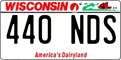 WI license plate 440NDS