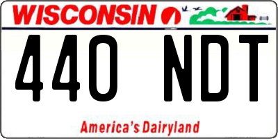 WI license plate 440NDT