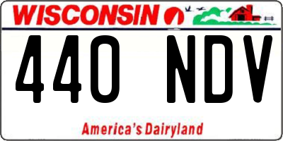 WI license plate 440NDV