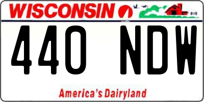 WI license plate 440NDW