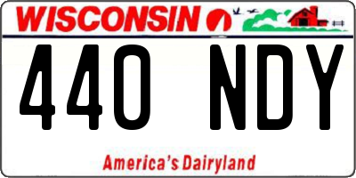 WI license plate 440NDY