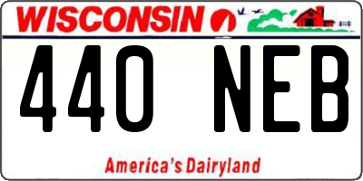 WI license plate 440NEB