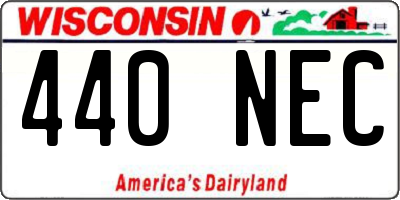 WI license plate 440NEC