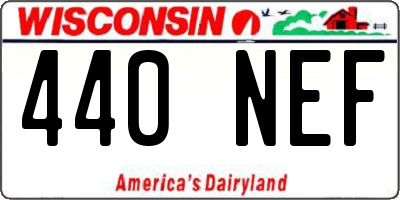 WI license plate 440NEF