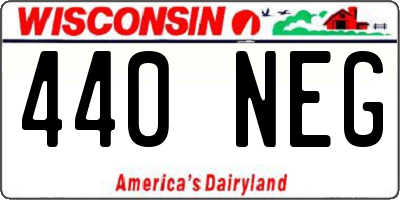 WI license plate 440NEG