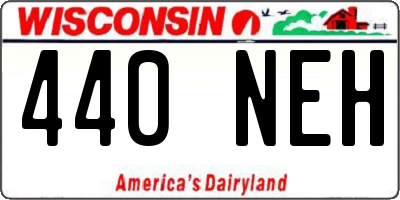 WI license plate 440NEH