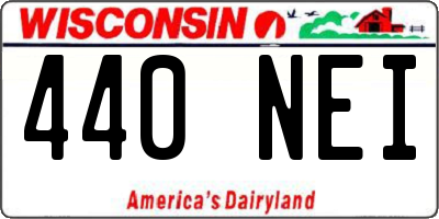 WI license plate 440NEI