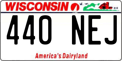 WI license plate 440NEJ