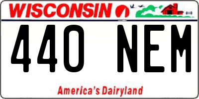 WI license plate 440NEM