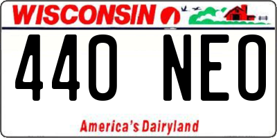 WI license plate 440NEO