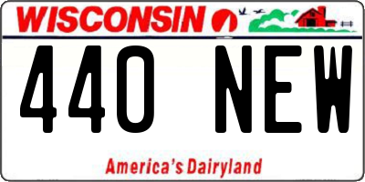 WI license plate 440NEW