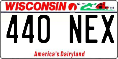 WI license plate 440NEX