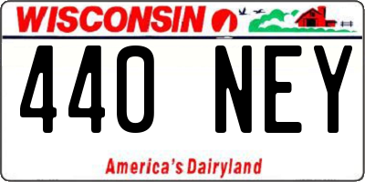 WI license plate 440NEY