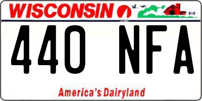 WI license plate 440NFA