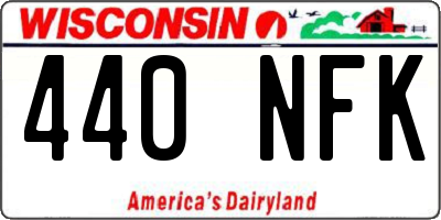 WI license plate 440NFK