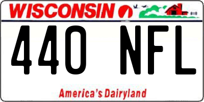 WI license plate 440NFL