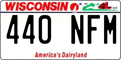 WI license plate 440NFM