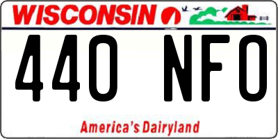 WI license plate 440NFO