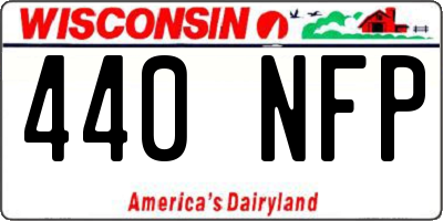 WI license plate 440NFP