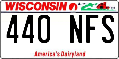 WI license plate 440NFS