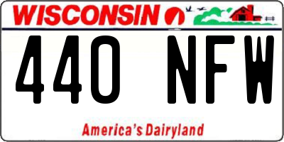 WI license plate 440NFW