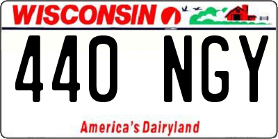 WI license plate 440NGY