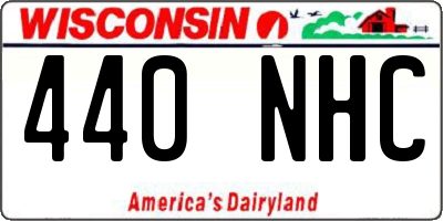 WI license plate 440NHC