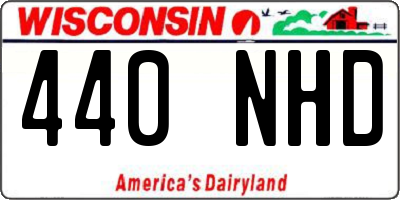 WI license plate 440NHD