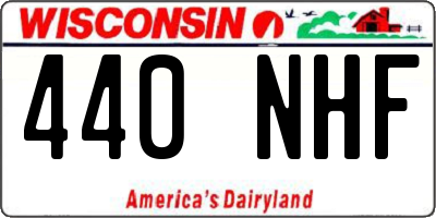 WI license plate 440NHF