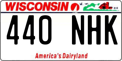 WI license plate 440NHK