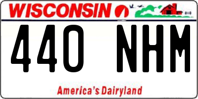 WI license plate 440NHM