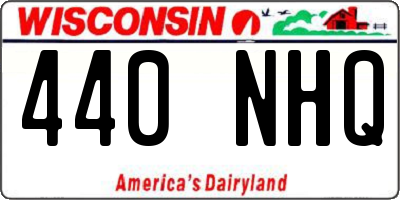 WI license plate 440NHQ