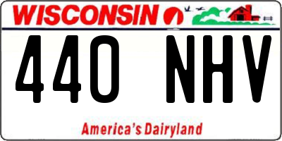 WI license plate 440NHV