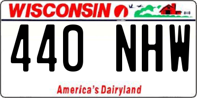 WI license plate 440NHW