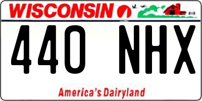 WI license plate 440NHX