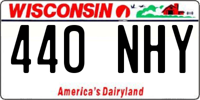 WI license plate 440NHY