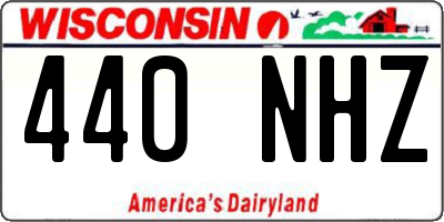 WI license plate 440NHZ