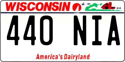 WI license plate 440NIA