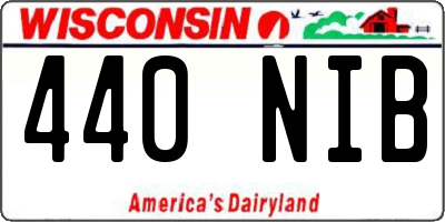 WI license plate 440NIB