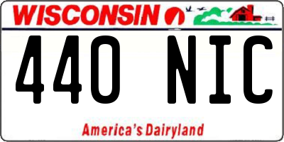 WI license plate 440NIC