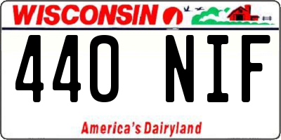 WI license plate 440NIF